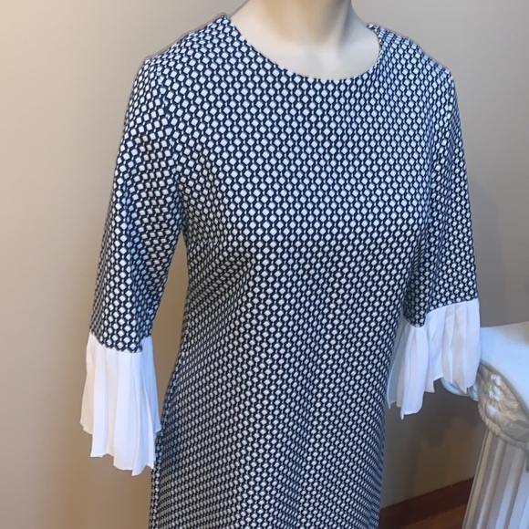 Ny&co Ruffle Sleeve Navy Shift Dress Size XS - Picture 6 of 8